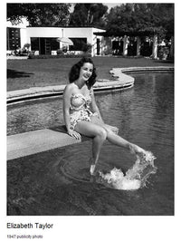 Elizabeth Taylor Sitting on Diving Board Photo Print