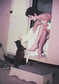 Elizabeth Taylor Playing with Cat Photo Print