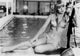 Elke Sommer sitting poolside photo print capturing classic Hollywood elegance.