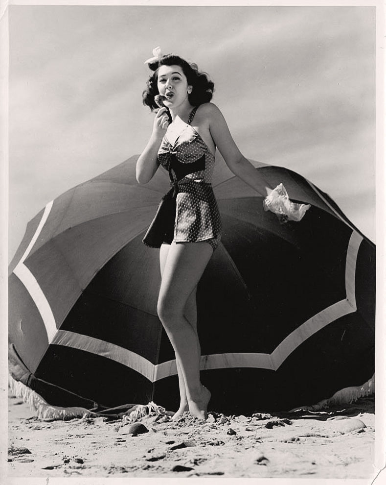 Ann Rutherford Umbrella Photo Print showcasing vintage elegance.