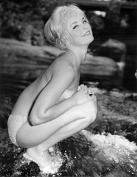 Elke Sommer Crouching in River Photo Print