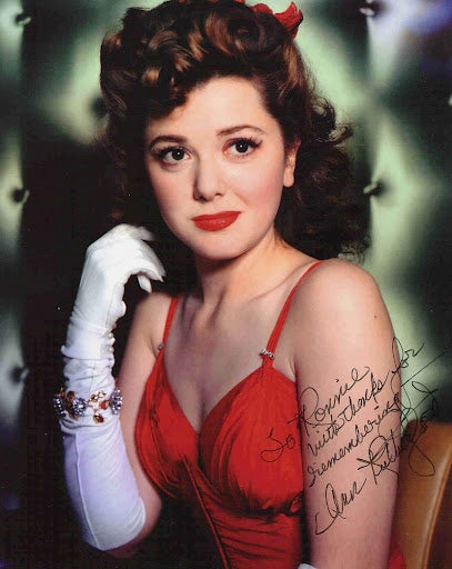 Ann Rutherford in a red dress photo print