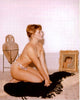 Elke Sommer topless on black blanket photo print