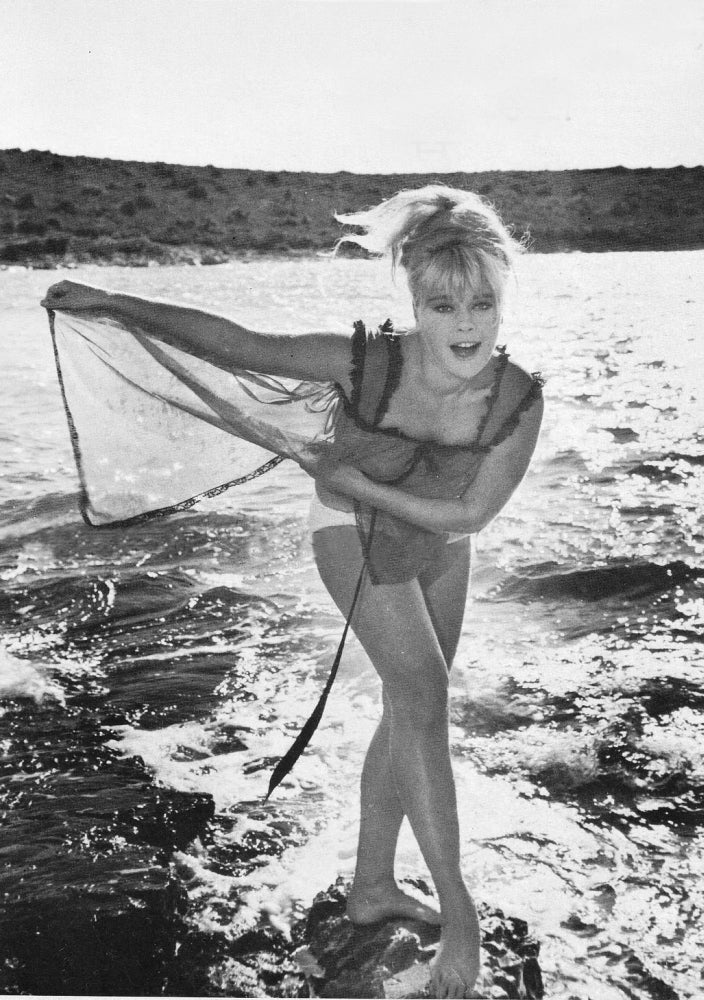 Elke Sommer Beach Photo Print in Sheer Bathing Suit