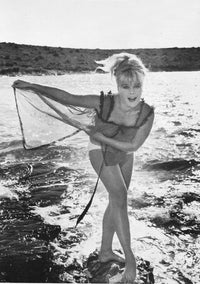 Elke Sommer Beach Photo Print in Sheer Bathing Suit