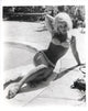 Elke Sommer Sitting Poolside in White Bikini Photo Print