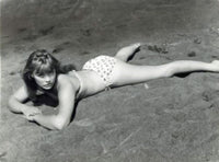 Elke Sommer Laying Face Down in Polka Dot Bikini Photo Print
