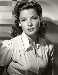 Gene Tierney wearing a collared outfit - vintage photo print