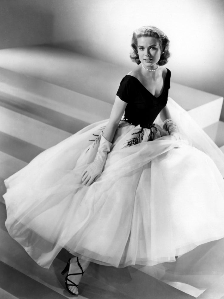 Grace Kelly Sitting on Platform Steps Photo Print - Classic Hollywood