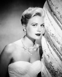 Grace Keely Head Resting on Pillar Photo Print showcasing tranquility