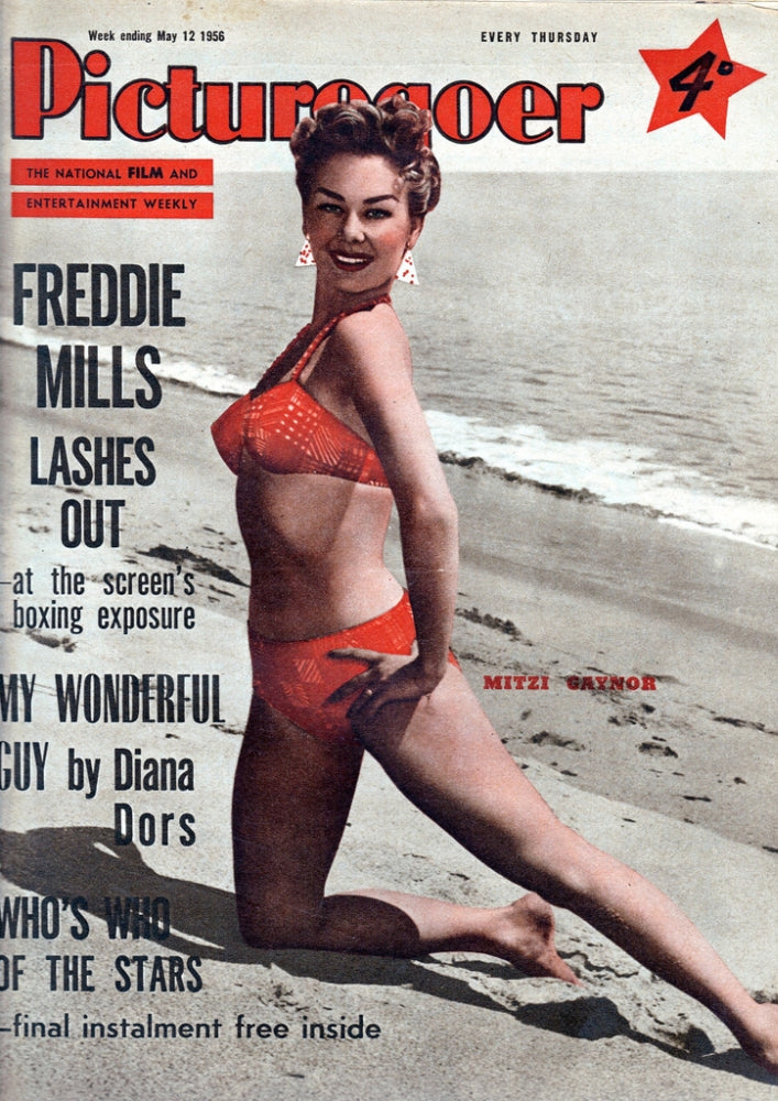 Mitzi Gaynor Picturegoer magazine ad photo print showcasing classic Hollywood charm.
