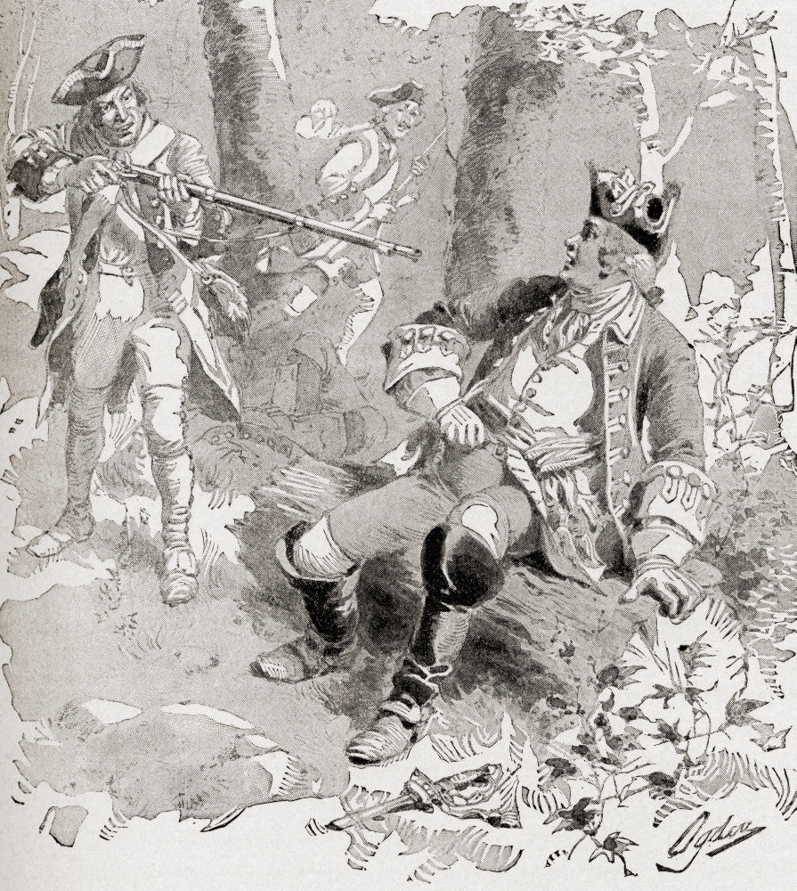 The Shooting of Dieskau at the Battle of Lake George Fine Art Print by Ken Welsh
