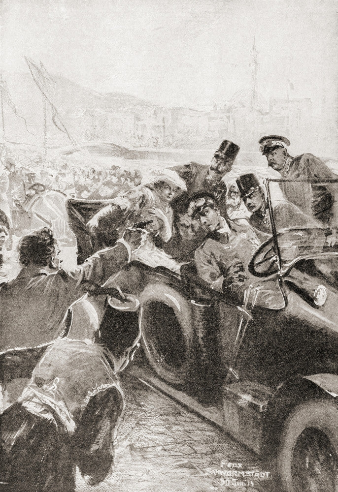The Assassination of Archduke Franz Ferdinand and Sophie, 1914 Fine Art Print by Ken Welsh