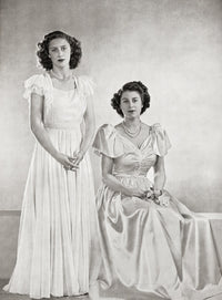 Princess Margaret and Princess Elizabeth Vintage Fine Art Print by Ken Welsh