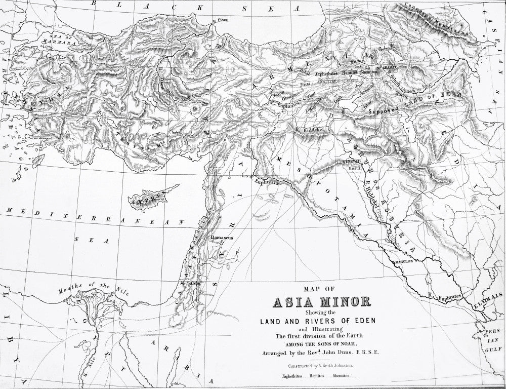 The Self-Interpreting Family Bible Map of Asia Minor Fine Art Print by John Short