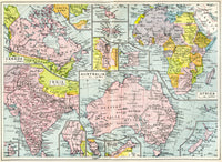 Historical Map of British Possessions in 1914 Fine Art Print by Ken Welsh