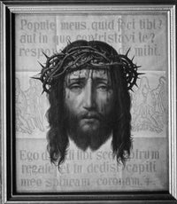 Magic Lantern Slide Fine Art Print - Victorian Jesus with Crown of Thorns by John Short