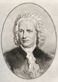 Johann Sebastian Bach Baroque Composer Illustration by Gordon Ross - Poster Print by Ken Welsh