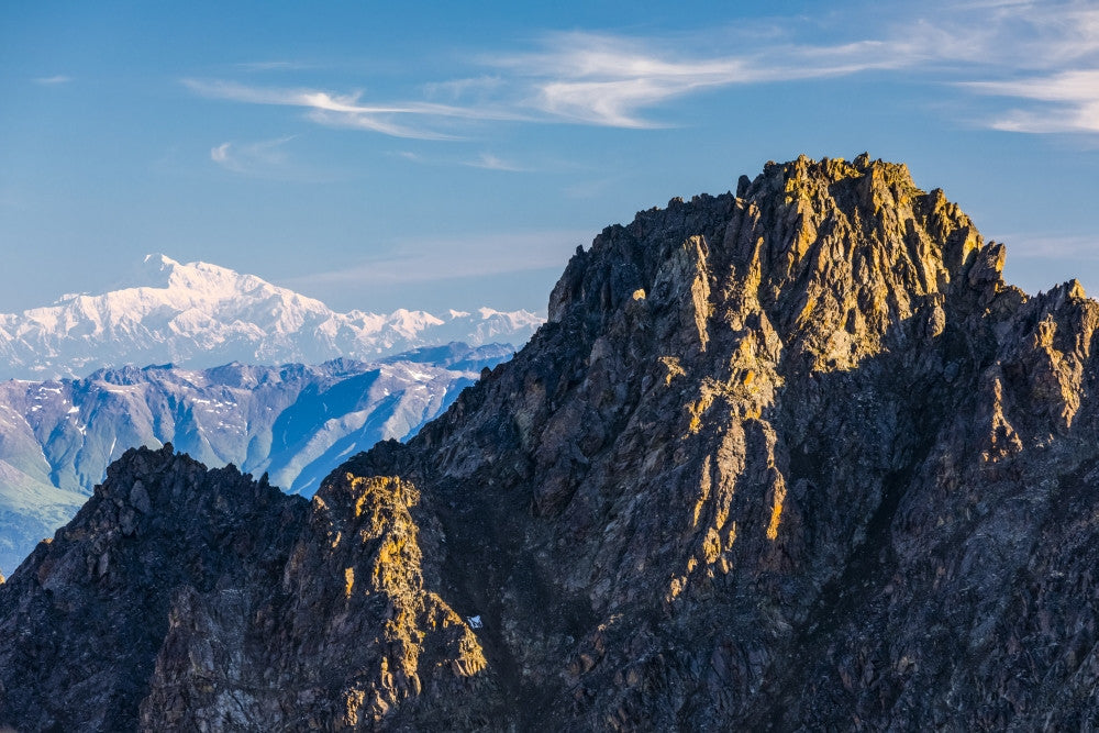 Summit of Pioneer Peak with Denali Fine Art Print by Steven Miley