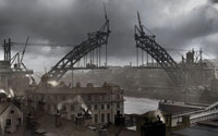 Tyne Bridge in Newcastle Hand-Colored Poster Print by John Short