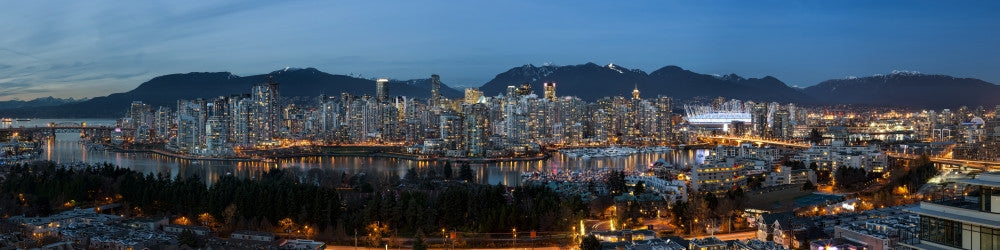 Vancouver Night Lights Panorama Poster Print by The Nature Collection