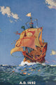 Sea Navigation and Exploration in 1492 Fine Art Print by Hilary Jane Morgan