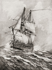 George Anson's HMS Centurion at Cape Horn Fine Art Print by Hilary Jane Morgan