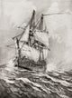 George Anson's HMS Centurion at Cape Horn Fine Art Print by Hilary Jane Morgan