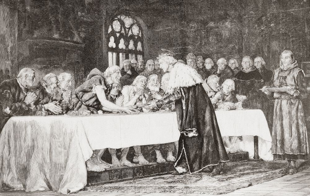 King Ferdinand III Feeding the Poor Fine Art Print by Ken Welsh
