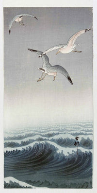 Three Seagulls Art Print by Ohara Koson | Poster Print