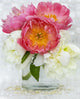 Close-Up Pink and White Peonies Bouquet Fine Art Print by Lorna Rande