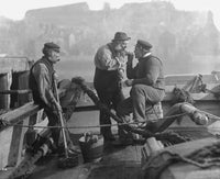 Fishermen Lighting Pipes Fine Art Print by Frank Meadow Sutcliffe