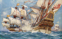 The Spanish Armada in the English Channel Poster Print by Hilary Jane Morgan
