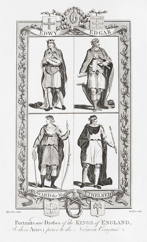 Four Early English Kings Engraving Print by Ken Welsh - 11x18