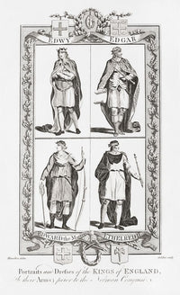Four Early English Kings Engraving Print by Ken Welsh - 11x18