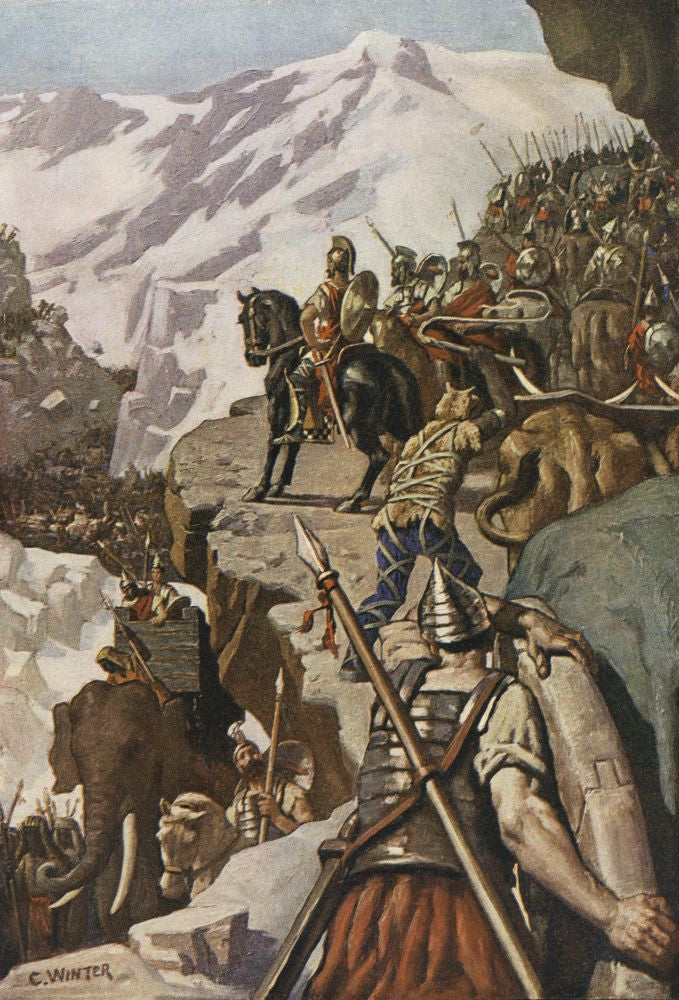 Hannibal Crossing the Alps Fine Art Print by Ken Welsh - 11x16