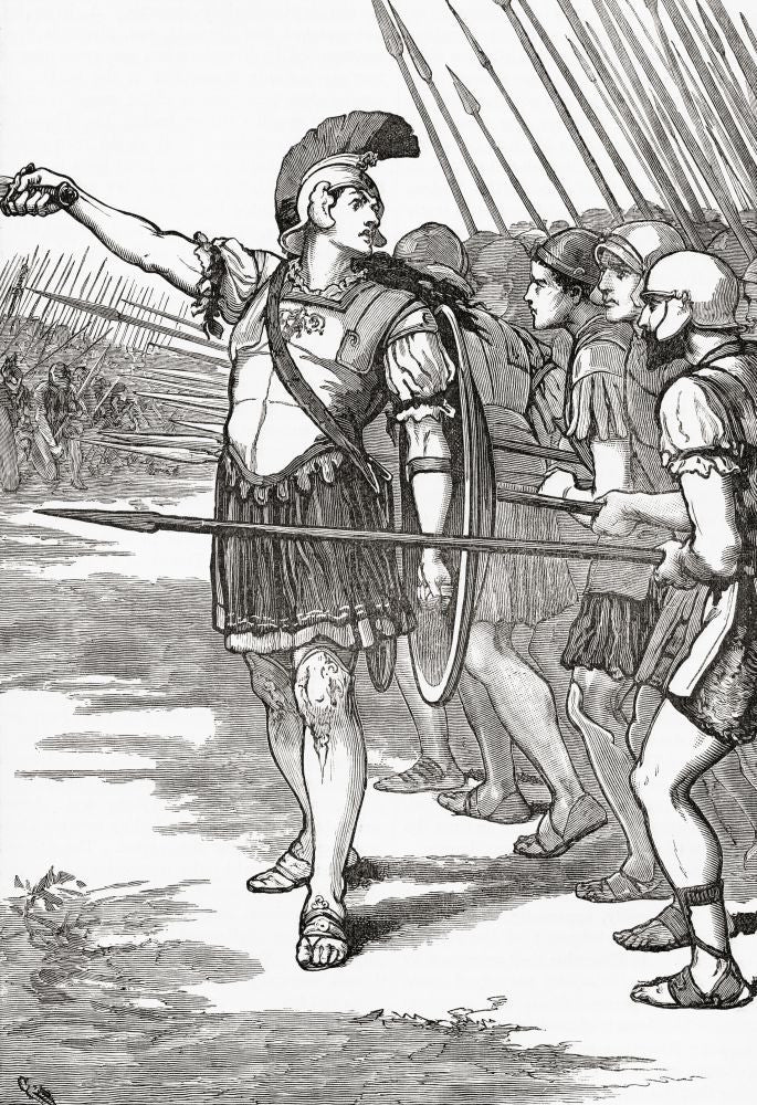 Pelopidas Leading the Thebans at the Battle of Leuctra Print by Ken Welsh