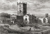19th Century St. David's Cathedral & St. Mary's College Print by Ken Welsh