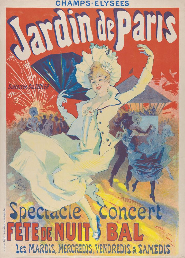 1890 Concert Poster at Jardin de Paris by Jules Cheret - Print by Ken Welsh