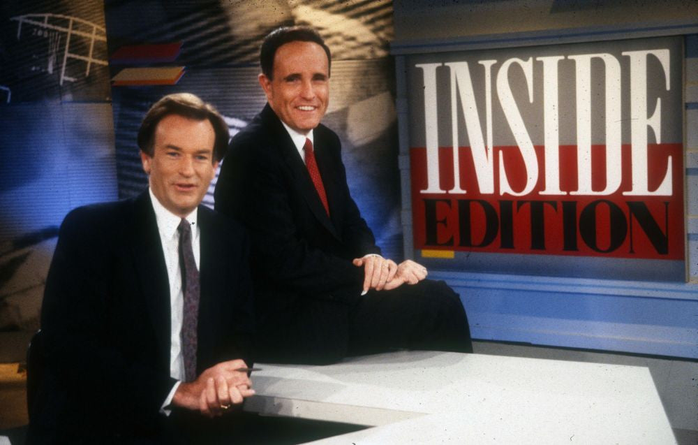 Bill O'Reilly and Rudy Giuliani 1990 Photo Print by Adam Scull