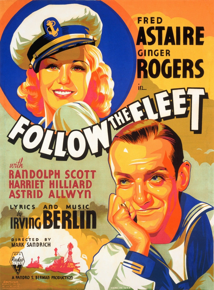 Follow The Fleet Movie Poster Print featuring Ginger Rogers and Fred Astaire (1936)