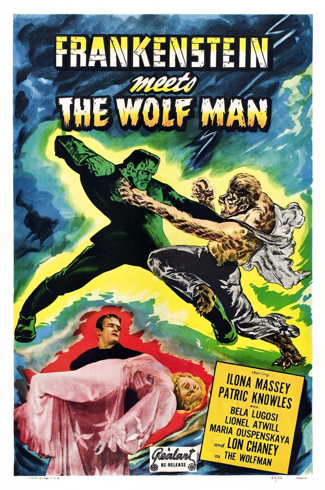 Frankenstein Meets The Wolf Man 1943 Movie Poster Print - Gil Perkins