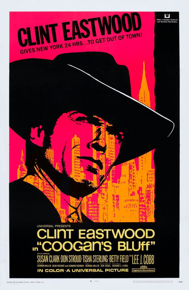 Coogan's Bluff Movie Poster Print Featuring Clint Eastwood (1968)