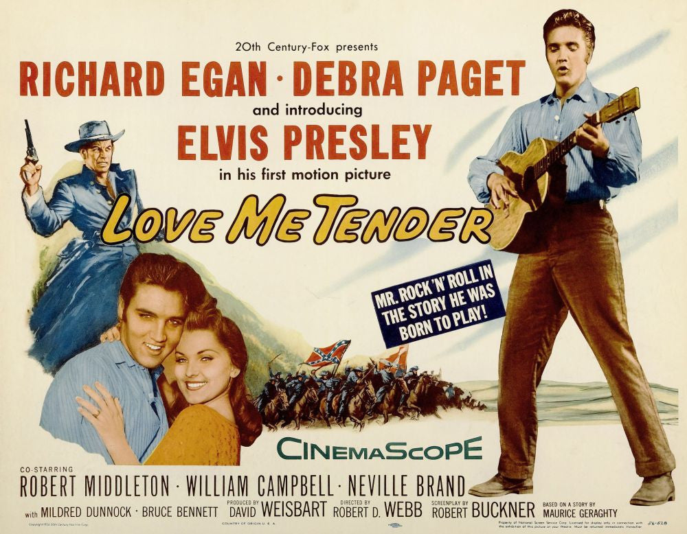 Love Me Tender Movie Poster Print featuring Elvis Presley and Richard Egan