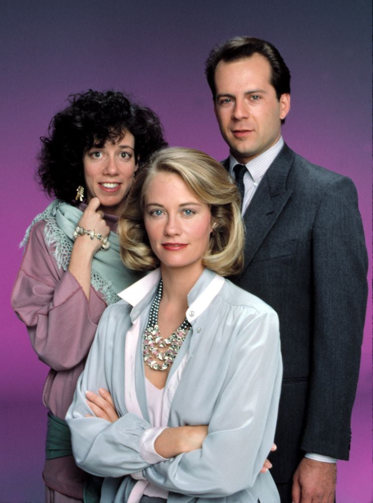 Moonlighting Season 1 Poster Print featuring Cybill Shepherd and Bruce Willis