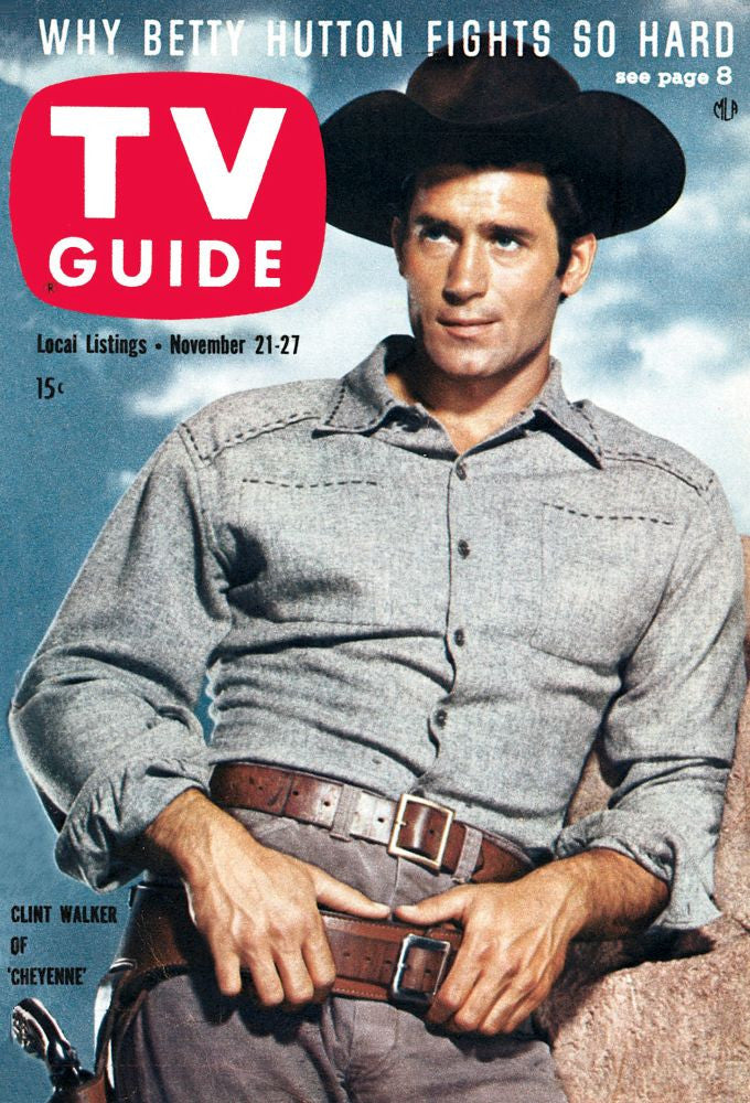 Cheyenne TV Guide Cover Poster Print featuring Clint Walker (1959)