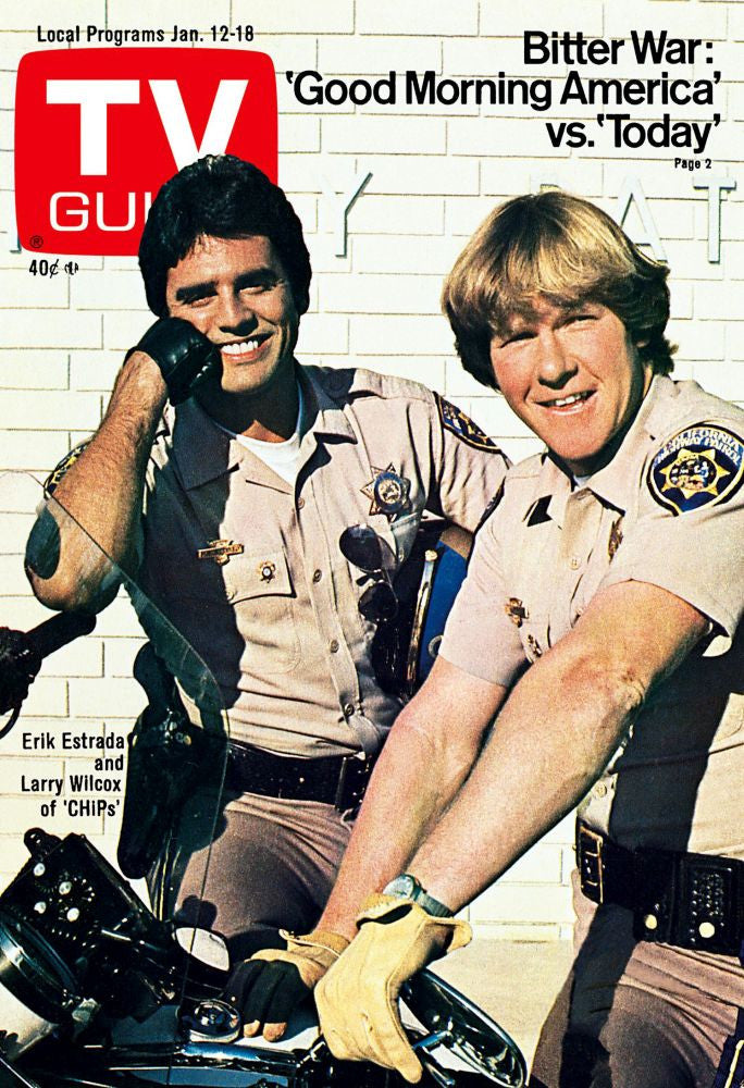 Chips TV Guide Cover Poster Print Featuring Erik Estrada & Larry Wilcox