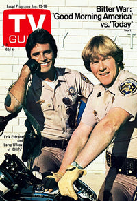 Chips TV Guide Cover Poster Print Featuring Erik Estrada & Larry Wilcox