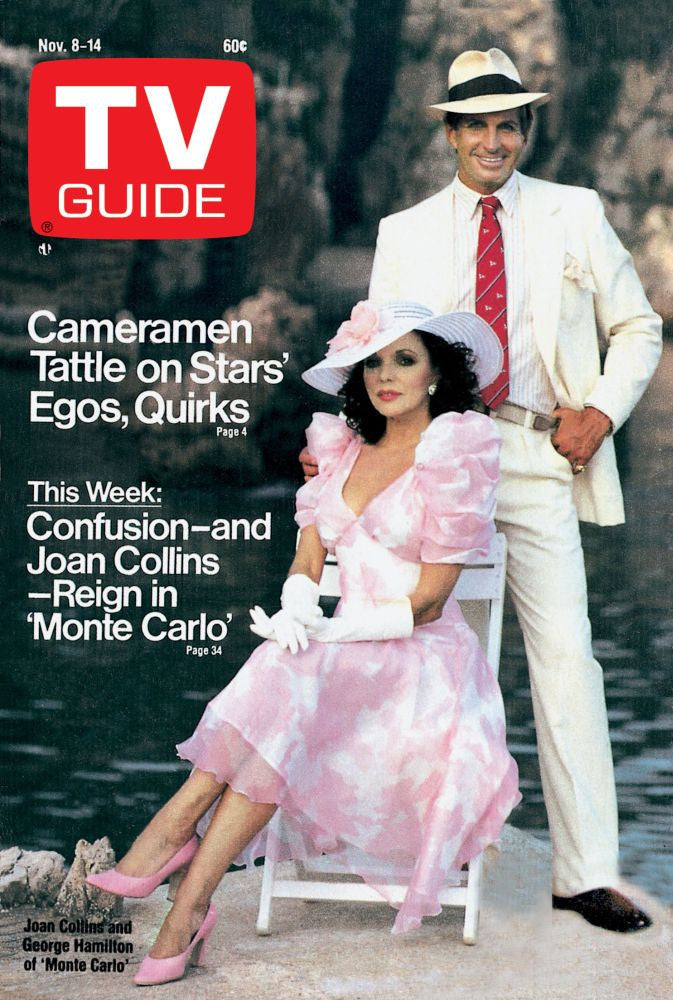 Monte Carlo TV Guide Cover Print Featuring Joan Collins & George Hamilton