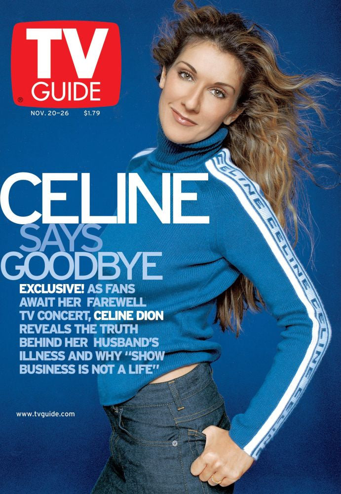 Celine Dion TV Guide Cover Poster Print - November 1999